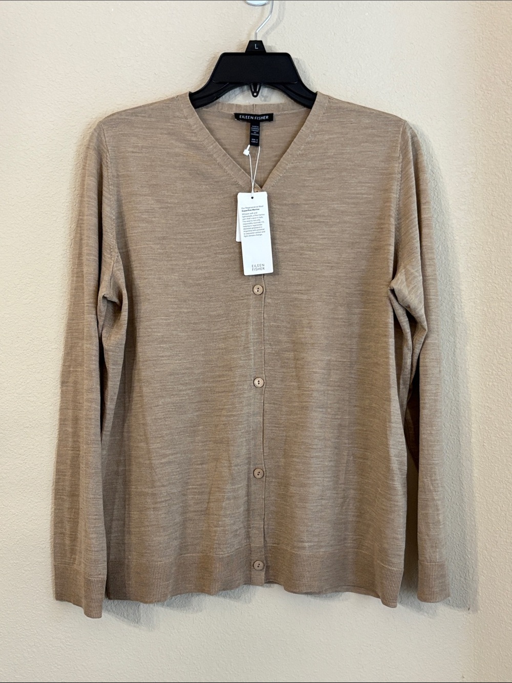 NWT Eileen Fisher Superfine Merino Cardigan in Regenerative Wool